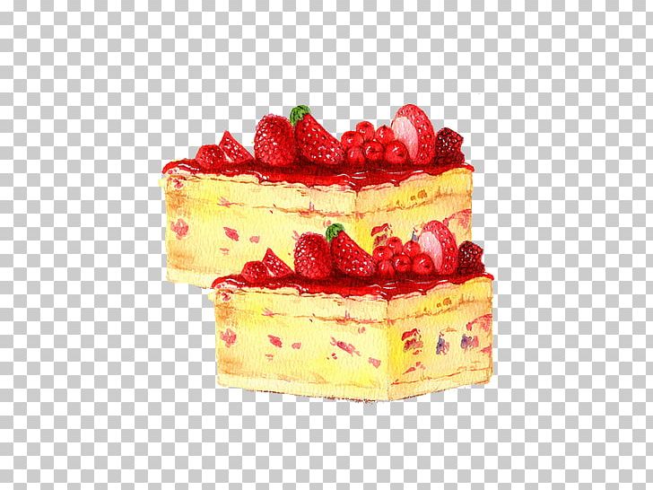 Strawberry Cream Cake Watercolor Painting PNG, Clipart, Bavarian Cream, Birthday Cake, Buttercream, Cake, Cakes Free PNG Download