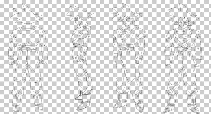 Goku Gohan Line Art Super Saiya Sketch PNG, Clipart,  Free PNG Download