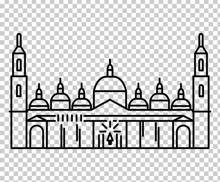 Cathedral-Basilica Of Our Lady Of The Pillar Coloring Book Mosque Mandala PNG, Clipart, Area, Basilica, Black And White, Book, Classical Architecture Free PNG Download