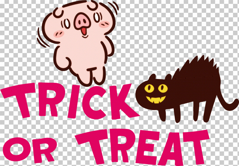 TRICK OR TREAT Halloween PNG, Clipart, Behavior, Cartoon, Cat, Halloween, Happiness Free PNG Download
