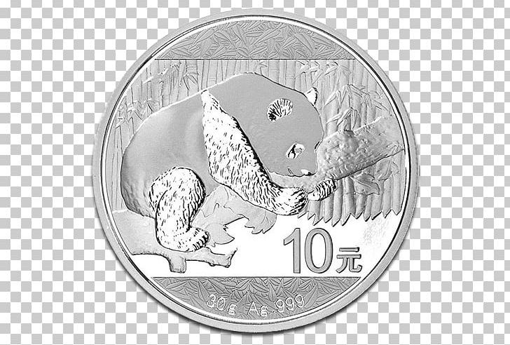 Chinese Silver Panda Silver Coin Bullion Coin Gold PNG, Clipart, Black And White, Bullion, Bullion Coin, Canadian Gold Maple Leaf, Canadian Silver Maple Leaf Free PNG Download