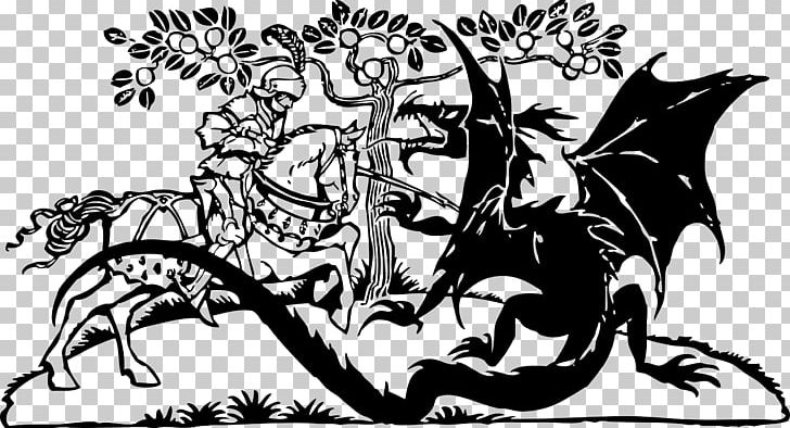 Saint George And The Dragon PNG, Clipart, Black, Cartoon, Comics Artist, Dragon, Fictional Character Free PNG Download