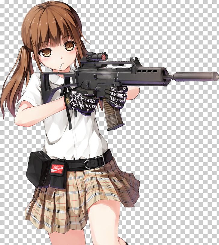 Anime Gun Girl Render