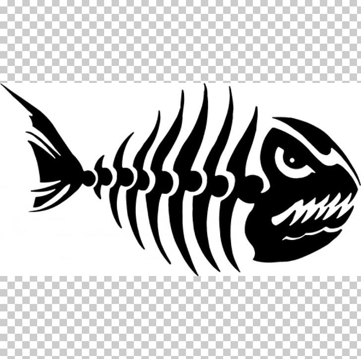 Decal Fish Bone Skeleton PNG, Clipart, Angler, Anglerfish, Black And White, Bone, Decal Free PNG Download
