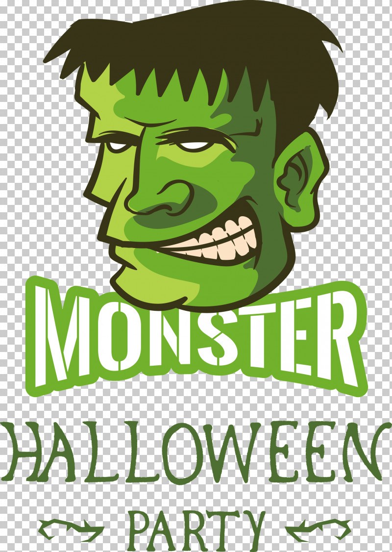 Halloween Party PNG, Clipart, Cartoon, Character, Green, Halloween Party, Line Free PNG Download