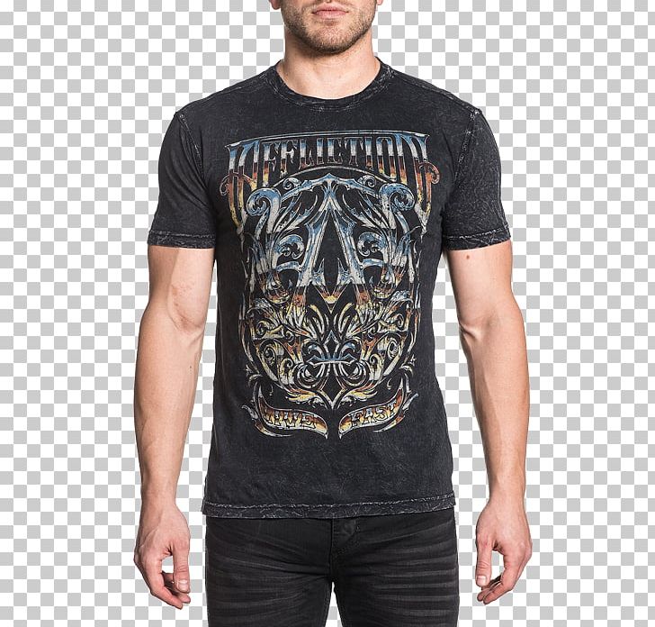 T-shirt Affliction Clothing Sleeve Top PNG, Clipart, Affliction, Affliction Clothing, Black, Brand, Chemisette Free PNG Download
