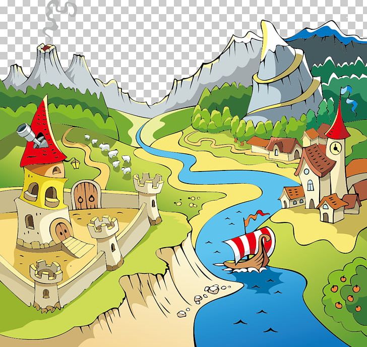 Mural Cartoon Wall Decal Illustration PNG, Clipart, Art, Building, Cartoon Castle, Castle, Castle Princess Free PNG Download