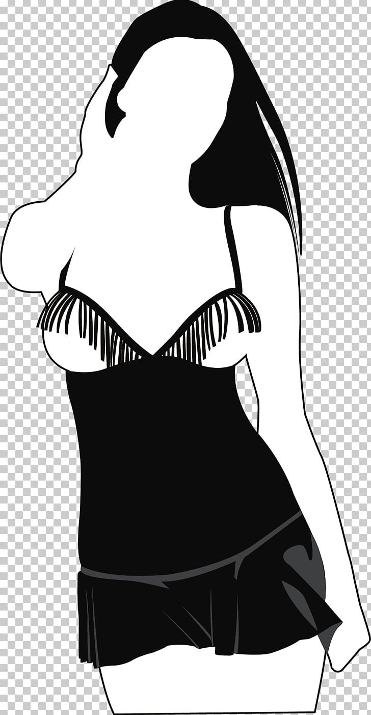 Woman Silhouette Black And White Illustration PNG, Clipart, Abdomen, Art, Balloon Cartoon, Black, Boy Cartoon Free PNG Download