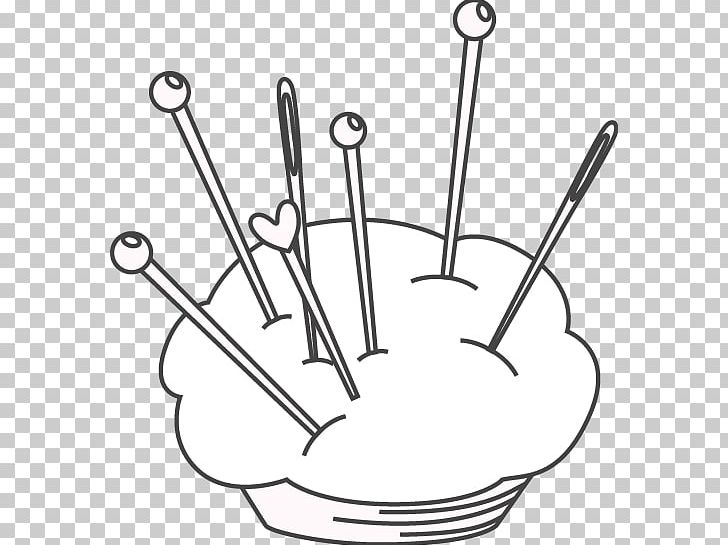 Drawing Pin Hand-Sewing Needles Design PNG, Clipart, Angle, Black And White, Cookware And Bakeware, Drawing, En Plein Air Free PNG Download