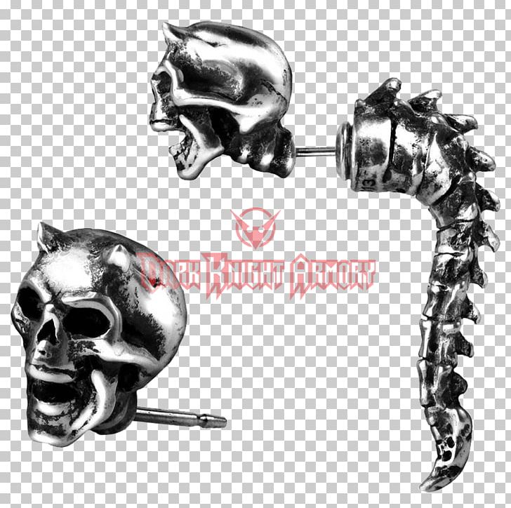 Earring Jewellery Vertebral Column Skull Alchemy PNG, Clipart, Alchemy, Alchemy Gothic, Black And White, Body Jewellery, Body Jewelry Free PNG Download