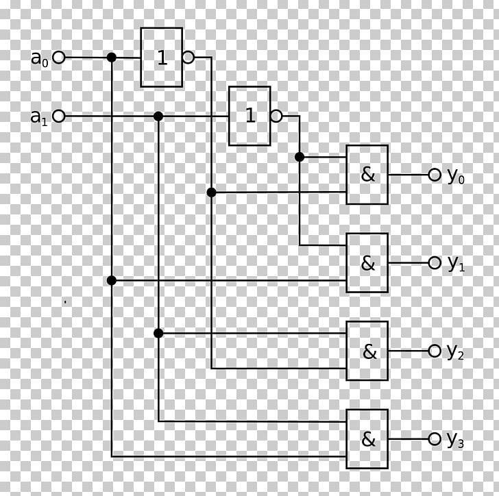 Binary Decoder Circuit Diagram 1-aus-n-Decoder Electrical Network Logic Probe PNG, Clipart, Angle, Area, Binary Decoder, Black And White, Circuit Diagram Free PNG Download