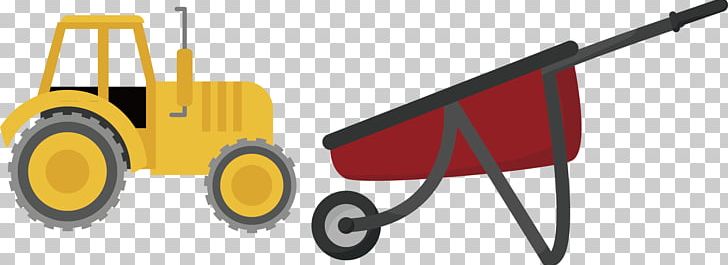 Tractor Yellow Agriculture Euclidean PNG, Clipart, Agricultural Machinery, Agriculture, Brand, Creative, Creative Tractor Free PNG Download