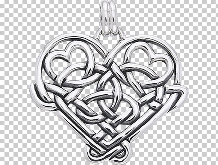 Locket Celtic Knot Silver Heart Charms & Pendants PNG, Clipart, Black And White, Body Jewelry, Celtic Knot, Celts, Chain Free PNG Download