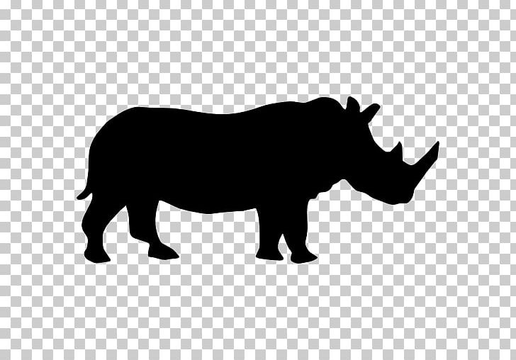 Rhinoceros Silhouette PNG, Clipart, Animal Figure, Animals, Animal Vector, Black And White, Cattle Like Mammal Free PNG Download