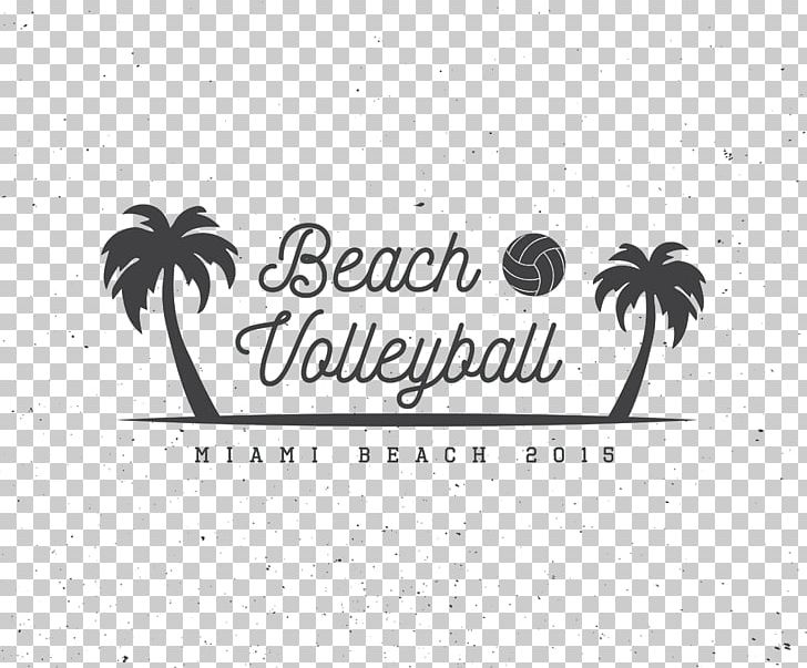 Beach Volleyball Logo Illustration PNG, Clipart, Beach, Beach Party, Black, Black And White, Brand Free PNG Download