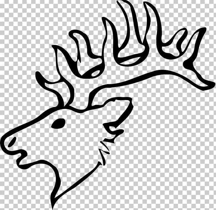 Elk White-tailed Deer Moose Red Deer PNG, Clipart, Animals, Antler, Artwork, Black And White, Christmas Stag Free PNG Download