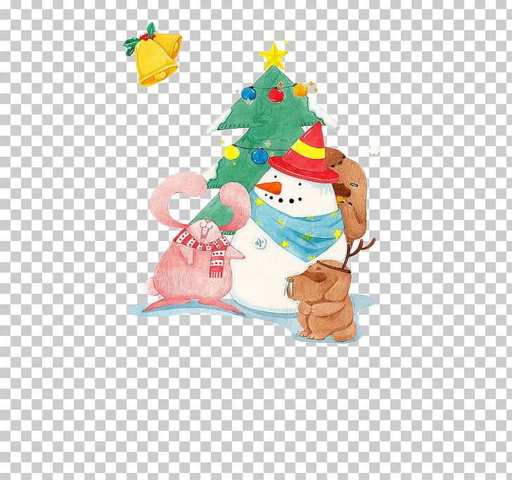 Snowman Christmas Illustration PNG, Clipart, Art, Cartoon, Cartoon Rabbit, Christmas, Christmas Decoration Free PNG Download