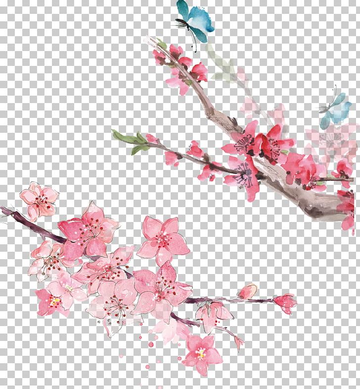 Watercolour Flowers Watercolor Painting PNG, Clipart, Branch, Butterfly, Butterfly Vector, Cherry Blossom, Color Free PNG Download