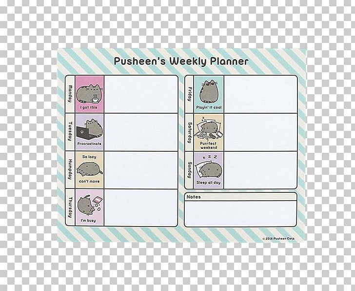 Pusheen Weekly Planner Desk Pad Cat Paper Personal Organizer PNG, Clipart, Animals, Area, Book, Cat, Desk Free PNG Download