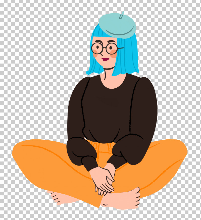 Sitting Lady Woman PNG, Clipart, Biology, Cartoon, Character, Glasses, Lady Free PNG Download