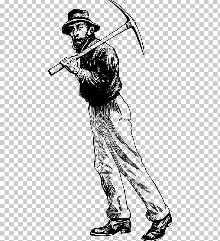 Drawing Mining Black And White Sketch PNG, Clipart, Arm, Art, Baseball Equipment, Beard, Black And White Free PNG Download