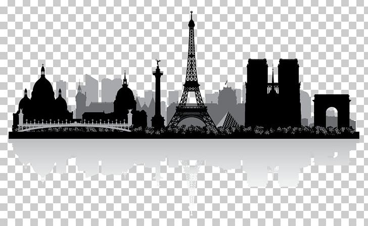 Paris Skyline Silhouette PNG, Clipart, Black And White, City, Cityscape, Drawing, France Free PNG Download