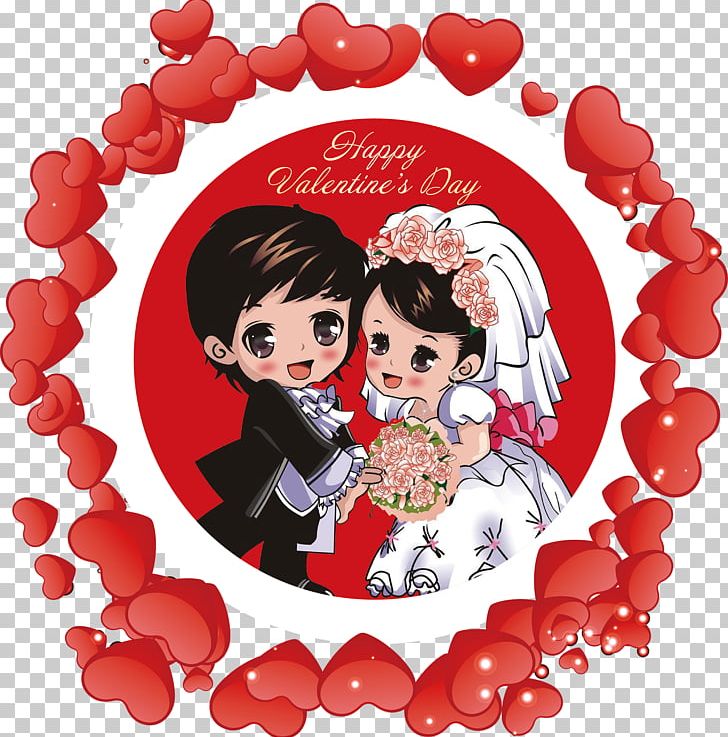 Heart Valentines Day Cartoon Bride PNG, Clipart, Anniversary, Boy Cartoon, Bride, Bride And Groom, Cartoon Bride Free PNG Download