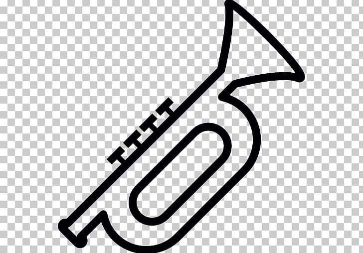 Trumpet Musical Instruments Computer Icons PNG, Clipart, Area, Black And White, Brass Instruments, Computer Icons, Download Free PNG Download