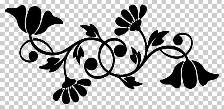 Floral Design Motif Flower Silhouette PNG, Clipart, Art, Black, Black And White, Branch, Clip Art Free PNG Download