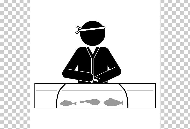 Sushi Itamae Chef PNG, Clipart, Angle, Area, Black, Black And White, Chef Free PNG Download