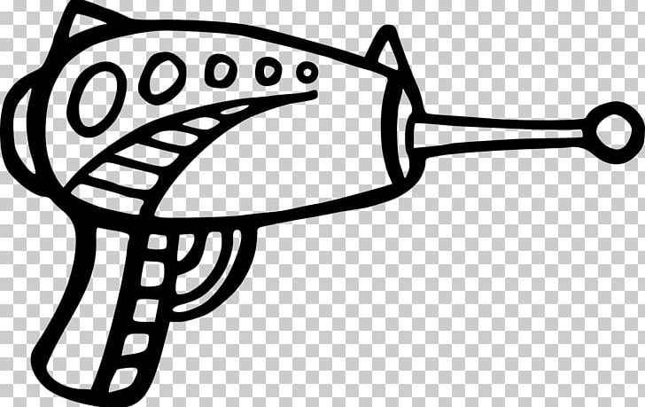 Raygun Blaster Firearm Weapon PNG, Clipart, Artwork, Black And White, Blaster, Cold Weapon, Drawing Free PNG Download