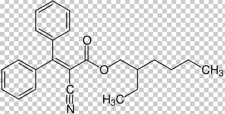 Octocrylene Sunscreen Octyl Methoxycinnamate Structural Formula Chemical Compound PNG, Clipart, Angle, Black And White, Chemical Compound, Chemical Structure, Chemical Substance Free PNG Download