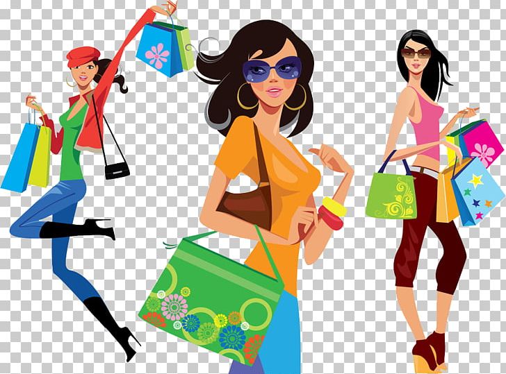 Shopping Girl Illustration PNG, Clipart, Creative Background, Encapsulated Postscript, Fashion, Fashion Design, Happy Birthday Card Free PNG Download