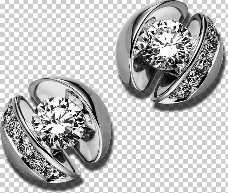 Earring Diamond Jewellery Carat PNG, Clipart, Black And White, Body Jewellery, Body Jewelry, Carat, Chaff Free PNG Download