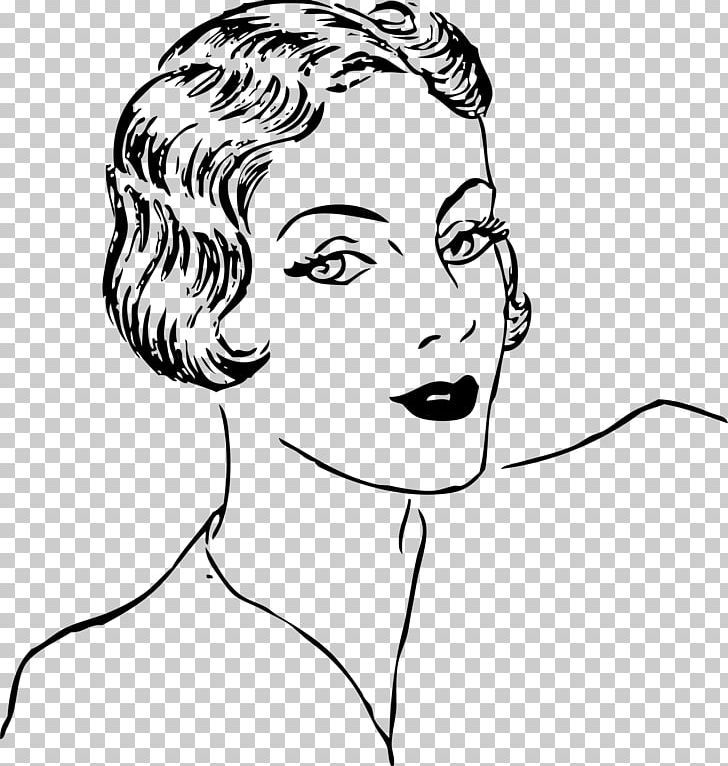 Cartoon Woman Face PNG, Clipart, Arm, Art, Black, Black And White, Cartoon Free PNG Download