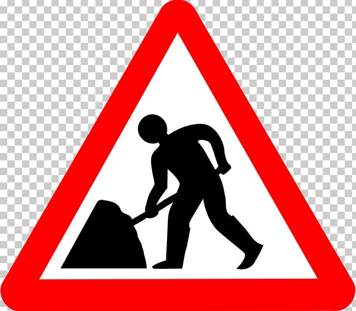 Traffic Sign Roadworks Warning Sign PNG, Clipart, Angle, Area, Black And White, Brand, Human Behavior Free PNG Download