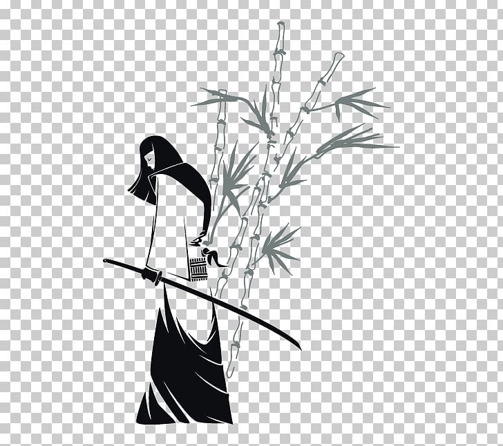 Wall Decal Sticker Samurai Interior Design Services PNG, Clipart, Art, Beak, Bird, Black And White, Branch Free PNG Download
