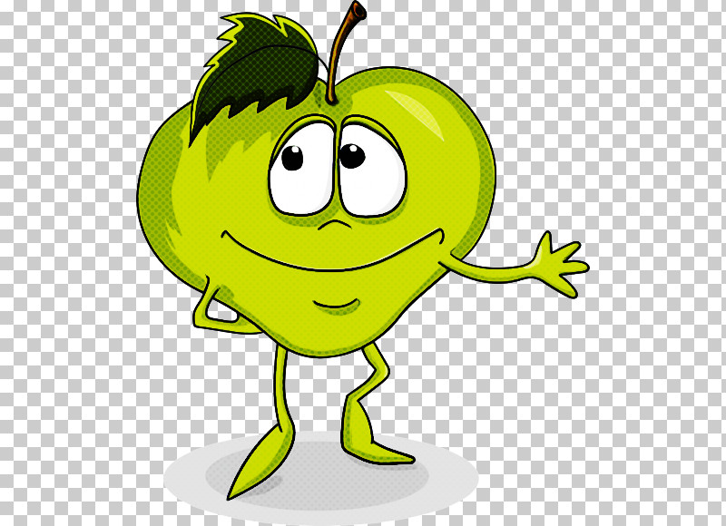 Green Cartoon Fruit Yellow Leaf PNG, Clipart, Apple, Cartoon, Food, Fruit, Green Free PNG Download
