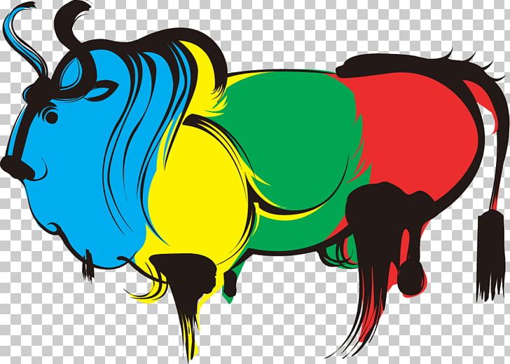 Cattle Art PNG, Clipart, Animals, Cartoon, Color, Color Pencil, Color Powder Free PNG Download