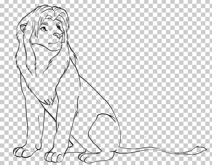 Lion Line Art Mufasa Simba Drawing PNG, Clipart, Animals, Art, Artwork, Big Cats, Carnivoran Free PNG Download