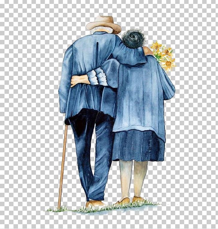 Mutual Support Of The Old Couple Back PNG, Clipart, Back To, Cartoon Couple, Costume Design, Couple, Elderly Free PNG Download