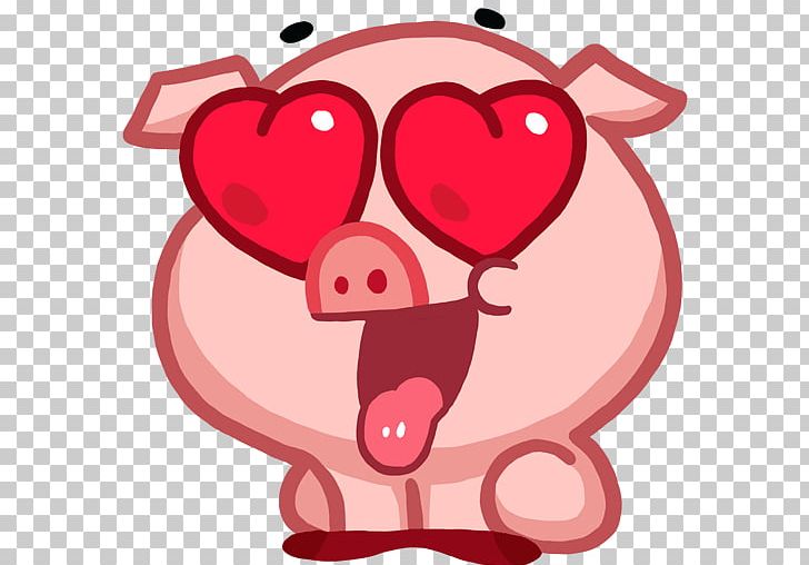 Sticker VKontakte Telegram Odnoklassniki PNG, Clipart, Cartoon, Facebook, Heart, Hogs And Pigs, Love Free PNG Download