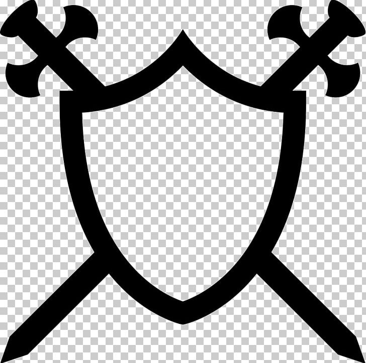 Symbol Shield Computer Icons Sword PNG, Clipart, Area, Artwork, Black And White, Computer Icons, Download Free PNG Download