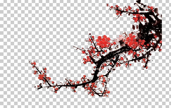 U53e4u756b Plum Blossom Ink Wash Painting Chinese Painting Oil Painting PNG, Clipart, Bamboo, Blossom, Branch, Cherry, Cherry Blossom Free PNG Download