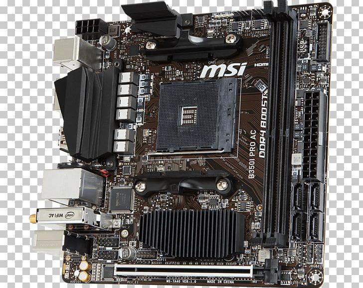 Socket AM4 Intel MSI B350I PRO AC Motherboard Mini-ITX PNG, Clipart, B 350, Computer Component, Computer Cooling, Computer Hardware, Cpu Free PNG Download