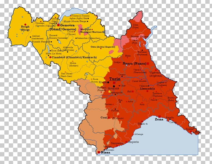Piedmont Linguistic Map Kingdom Of Sardinia Linguistics PNG, Clipart, Area, Ecoregion, Hessian, Italian, Kingdom Of Sardinia Free PNG Download