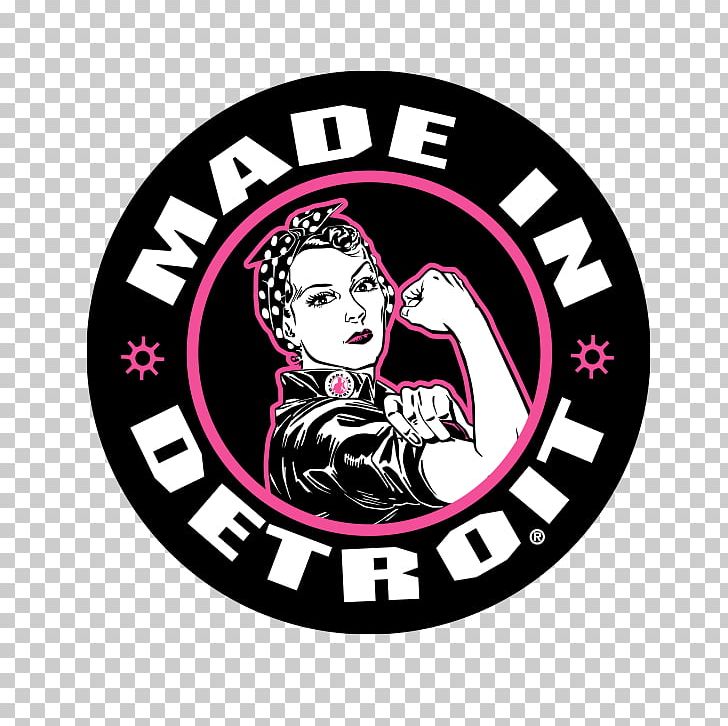 Made In Detroit We Can Do It! Rosie The Riveter Decal Sticker PNG, Clipart, Badge, Brand, Bumper Sticker, Circle, Decal Free PNG Download