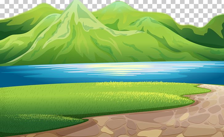 Green Mountains Green Mountain Lake Illustration PNG, Clipart, Background Green, Blue, Ecosystem, Euclidean Vector, Grass Free PNG Download