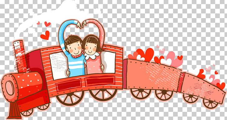 Train Cartoon Couple Illustration PNG, Clipart, Adobe Illustrator, Art, Balloon Cartoon, Boy Cartoon, Cartoon Free PNG Download