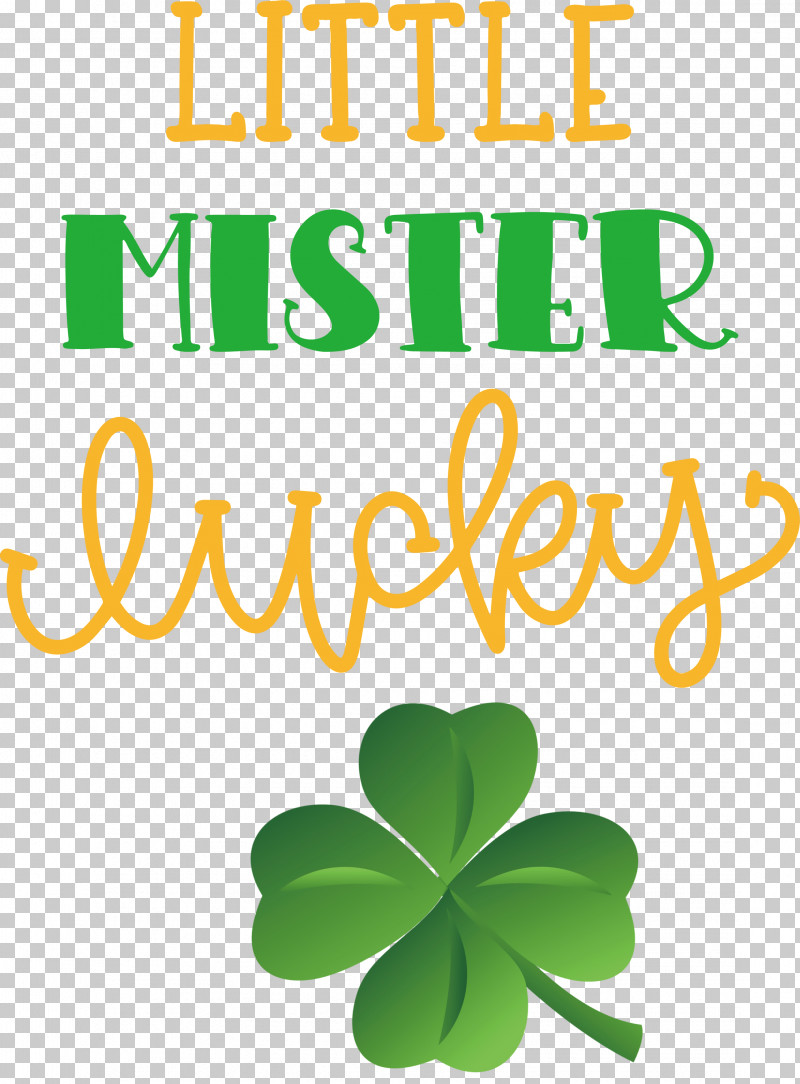 Little Mister Lucky Patricks Day Saint Patrick PNG, Clipart, Flower, Green, Leaf, Line, Logo Free PNG Download